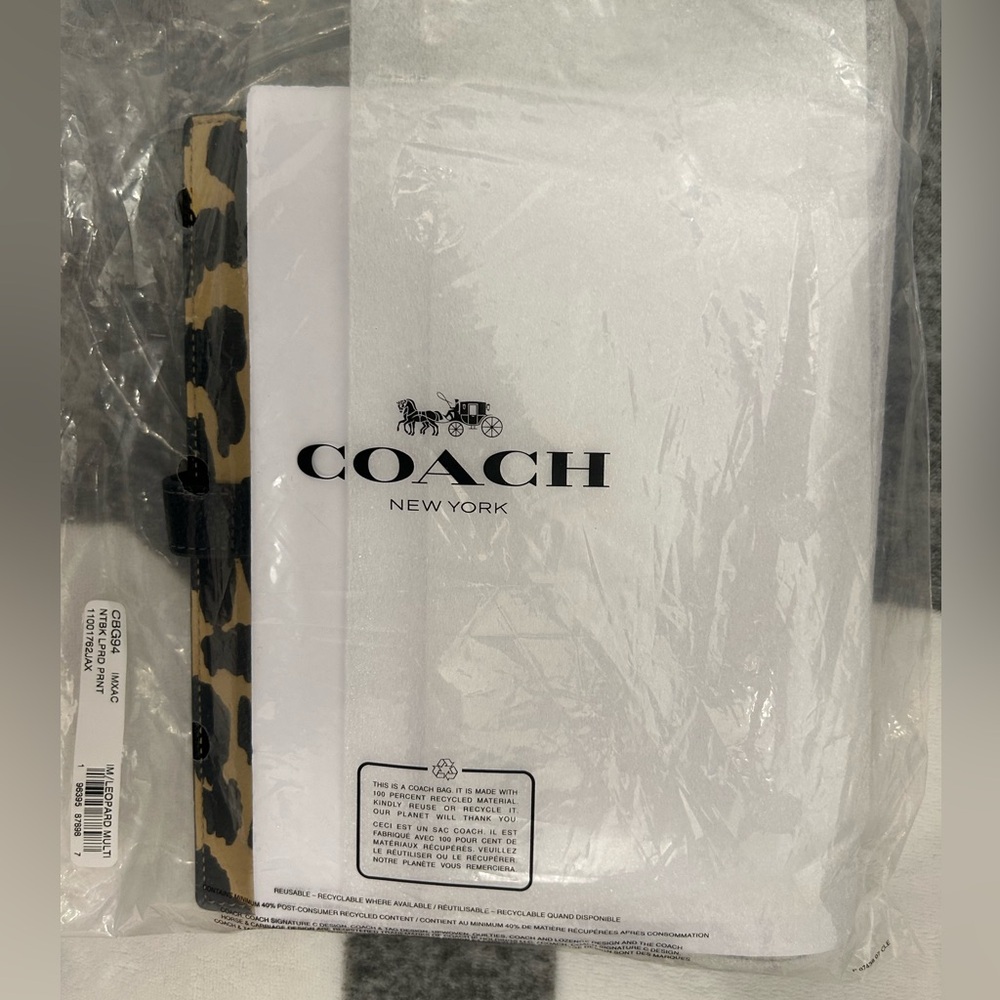Coach Leopard Print Notebook Cover - Black & Tan - Picture 6 of 6